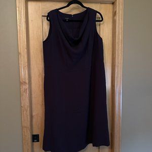 Talbots Sleeveless Cowl Neck Sheath Dress Eggplant 14W